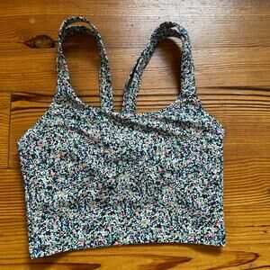 Sage Collective Ditsy Floral blue green floral sports bra top SIZE S